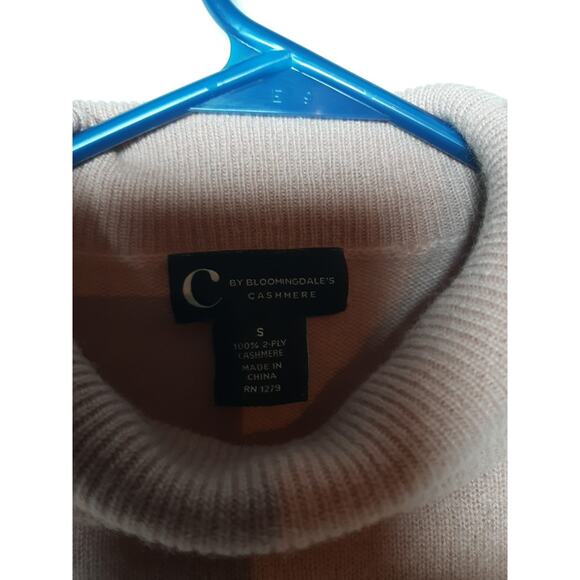 Dusty Rose Light Mauve Turtle Neck Cashmere Sweater Womens Small Bloomingdale - Picture 4 of 6